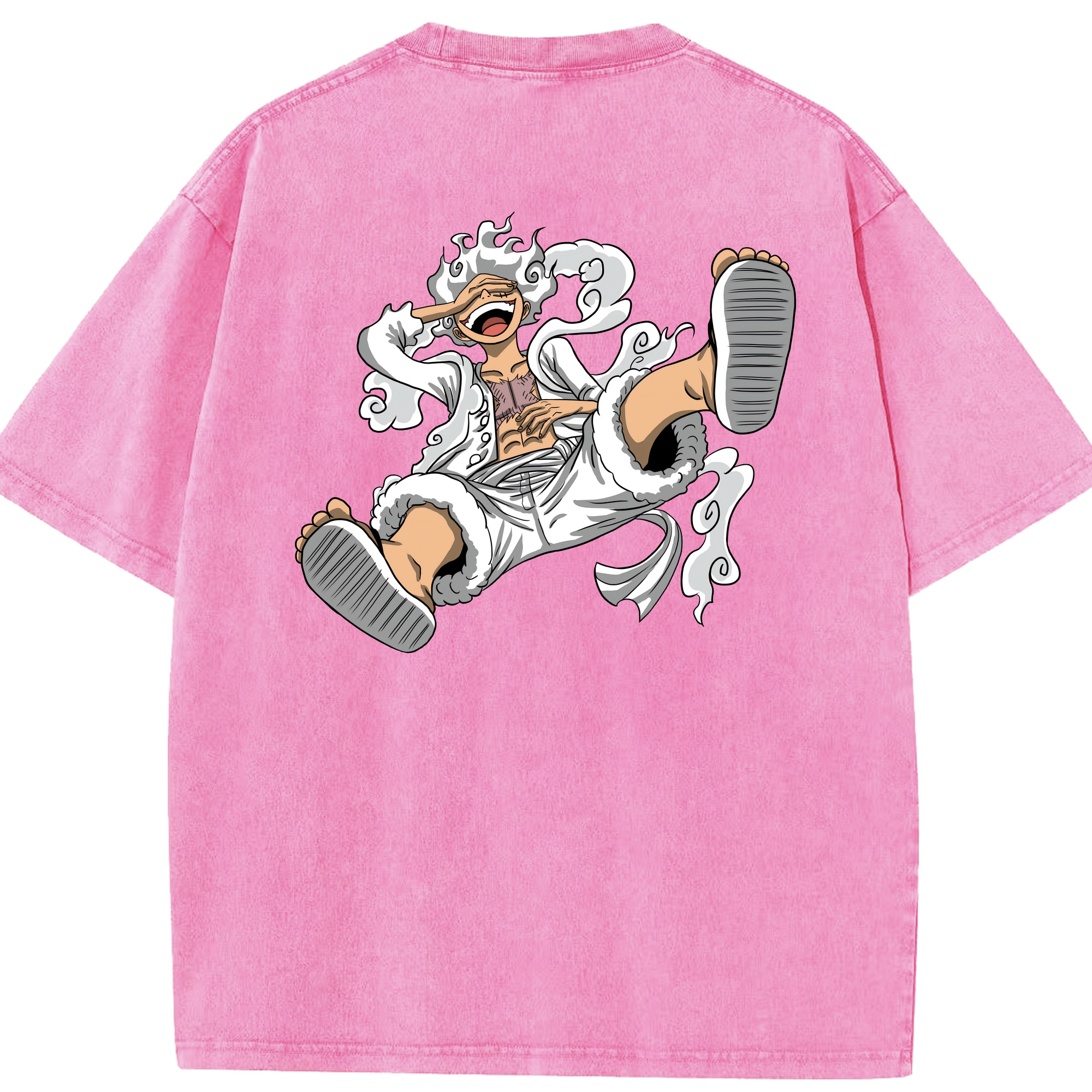 ワンピース モンキー・D・ルフィ ONE PIECE Monkey D. Luffy 綿100% ヴィンテージ風 半袖Tシャツ（背面プリント）